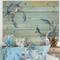 Designart - Blue Coastal crab Battle - Nautical & Coastal Print on Natural Pine Wood